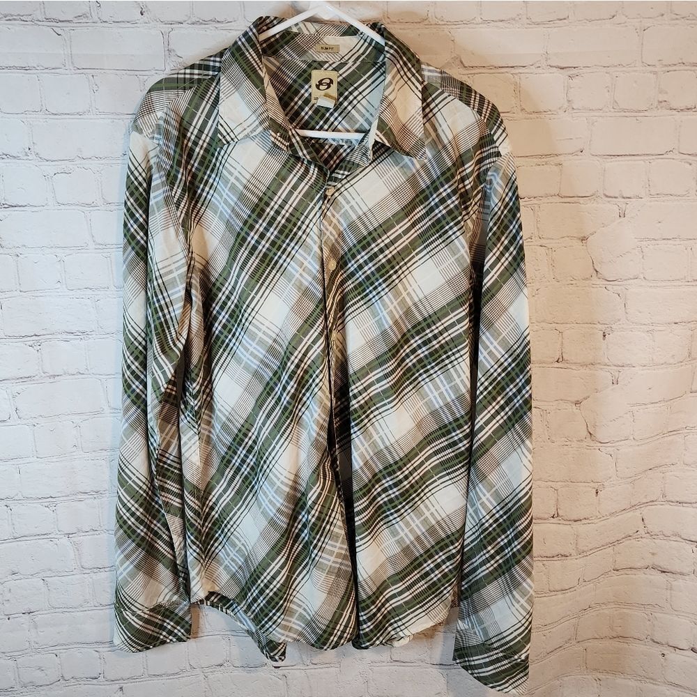 Men's Anchor Blue longsleeve button-down shirt, size Large